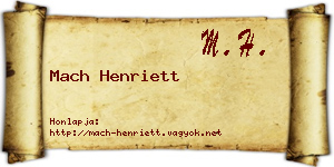 Mach Henriett névjegykártya